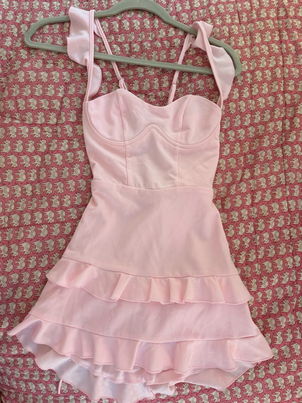 Lucy in the Sky Sweet Pink Ruffle Tiered Mini Dress